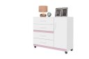 Ver imagem 1 de Cômoda Organizadora Pr 4 Gavetas Cor Branco / Rosa