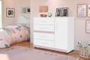 Ver imagem 2 de Cômoda Organizadora Pr 4 Gavetas Cor Branco / Rosa