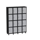 Ver imagem 1 de Armário Guarda Volume Locker Roupeiro 16 Portas Aço Grf 504/16 Preto/Cinza