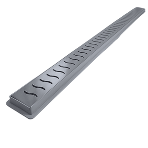 Ralo Linear Inox Ondas Ss Polido 5cm X 90cm Coletor Raso 3cm Cinza