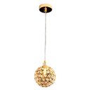 Ver imagem 1 de Pendente 12cm G9×1 Metal Dourado+cristal