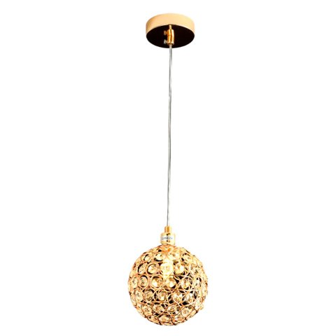 Pendente 12cm G9×1 Metal Dourado+cristal