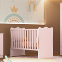 Ver imagem 6 de Conjunto Infantil Aurora Rosa Acetinado: Berço Aurora + Kit Rodízios + Cômoda Aurora + Guarda-