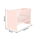 Ver imagem 4 de Conjunto Infantil Aurora Rosa Acetinado: Berço Aurora + Kit Rodízios + Cômoda Aurora + Guarda-