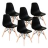 Kit com 6 Cadeira Charles Eames Eiffel Dkr Wood Preto Preto - 1