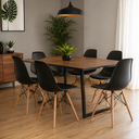 Ver imagem 1 de Kit com 6 Cadeira Charles Eames Eiffel Dkr Wood Preto Preto