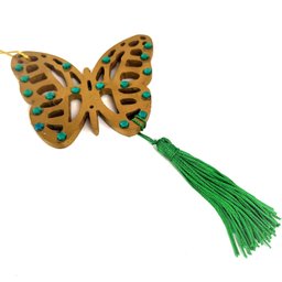 Adorno em Mdf com Enfeites Borboleta Dourada 22cm - 3