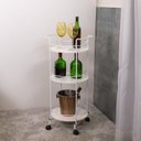 Ver imagem 1 de Carrinho de Bebidas Decorativo Circular Branco/Fosco