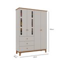 Ver imagem 3 de Conjunto Infantil Antonella Berço com Gaveta e Roupeiro 4p Off White-caramelo Móveis Canaã