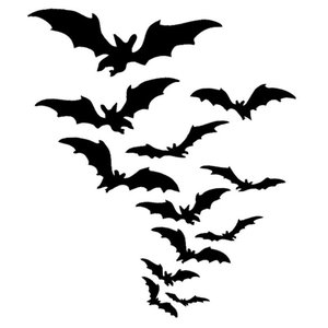 Adesivos Morcegos Bat Halloween 31 Unidades:preto