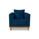 Ver imagem 5 de Kit Sofá 3 Lugares e 2 Poltronas Beny Viena para Recepção Linho Azul - Madeira Prima Deccor