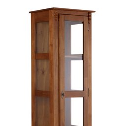 Cristaleira Madeira Maciça 1 Porta Laterais em Vidro 3 Prateleiras 60110 Linz Móveis -Imbuia Glazer - 2