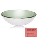 Ver imagem 3 de Cuba de Vidro Apoio Esmaltado Redondo Branco/Verde