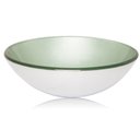 Ver imagem 2 de Cuba de Vidro Apoio Esmaltado Redondo Branco/Verde