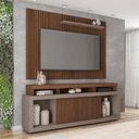 Ver imagem 1 de Rack com Painel para Tv até 70 Polegadas Puerto Fendi/havana - Pnr Móveis
