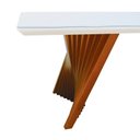 Ver imagem 6 de Mesa de Jantar Gus 180x100cm Tampo Mdf Laqueado com Vidro - Amêndoa Off White