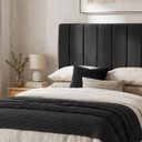 Ver imagem 2 de Cabeceira para Cama Casal King Estofada 1,93 ,Mts Mel Vilajo: Suede Preto