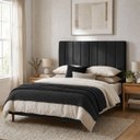 Ver imagem 1 de Cabeceira para Cama Casal King Estofada 1,93 ,Mts Mel Vilajo: Suede Preto