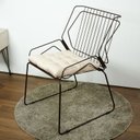 Ver imagem 3 de Cadeira para Sala de Estar Memphis Moderna Marrom/Aço Corten/Bege