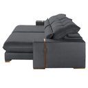 Ver imagem 2 de Sofá com Chaise B010 3 Lugares Retrátil e Reclinável 250cm Cinza Escuro Veludo