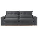 Ver imagem 3 de Sofá com Chaise B010 3 Lugares Retrátil e Reclinável 250cm Cinza Escuro Veludo