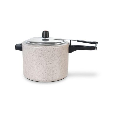 Panela de Pressão 23 Cm 7,5 L Revestimento Cerâmico Mineral Resist Cor Vanilla Linha Ceramic Life