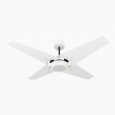 Ventilador de Teto Natuvent Callis Led 4 Pás Madeira Branco 6500k Branco Frio, Luz Branca 220v