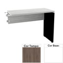 Ver imagem 1 de Mesa de Escritório Complemento 90x45cm Pé Painel Pe25 em MDP Cor Walnut e Base Branca