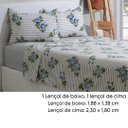 Ver imagem 2 de Jogo Lençol Duplo Estampado Microfibra Cama Casal Greta-Florido