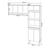 Kit Torre Quente Paneleiro 4 Portas 2 Nichos e Armário Suspenso Aéreo 4 Portas 118cm Modulado - 9