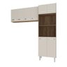 Kit Torre Quente Paneleiro 4 Portas 2 Nichos e Armário Suspenso Aéreo 4 Portas 118cm Modulado - 1