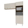 Kit Torre Quente Paneleiro 4 Portas 2 Nichos e Armário Suspenso Aéreo 4 Portas 118cm Modulado - 4