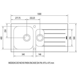 Cuba de Sobrepor para Cozinha Tramontina Vitra 1.5C 34 com 01 Furo para Torneira - 3