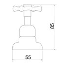 Ver imagem 2 de Kit 2 Acabamentos Base para Registro C 24 1 1/2" e 1 1/4" Meber Metais Cinza/Cromado