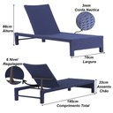 Ver imagem 6 de Espreguiçadeira Grécia Alumínio Corda Náutica Regulagem Piscina Trama Original