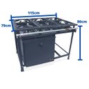 Ver imagem 5 de Fogão Industrial 6 Bocas Alta Pressão P7 com Forno 126L Tampa Pintada