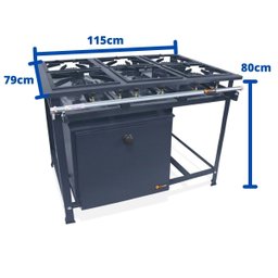 Fogão Industrial 6 Bocas Alta Pressão P7 com Forno 126L Tampa Pintada - 5