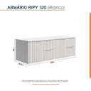 Ver imagem 5 de Conjunto para Banheiro Bancada em Porcelanato para Cuba de Apoio, Armário e Espelho Ripy 120cm Yesca