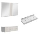 Ver imagem 2 de Conjunto para Banheiro Bancada em Porcelanato para Cuba de Apoio, Armário e Espelho Ripy 120cm