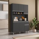 Ver imagem 1 de Cozinha Compacta Márcia 105cm Cinza Ajl Móveis