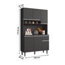 Ver imagem 2 de Cozinha Compacta Márcia 105cm Cinza Ajl Móveis