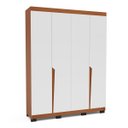 Ver imagem 2 de Roupeiro Solteiro Porto 4 Portas 4 Gavetas 161x214cm Freijó/Branco 240824