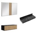 Ver imagem 2 de Conjunto para Banheiro Bancada em Porcelanato para Cuba de Apoio, Armário e Espelho Ripy 120cm