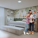 Ver mais imagens de Bicama Solteiro Infantil com 2 Gavetas Athenas Kids Branco