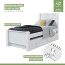 Ver imagem 5 de Bicama Solteiro Infantil com 2 Gavetas Athenas Kids Branco