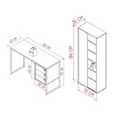 Ver imagem 6 de Kit Escritório Escrivaninha com 3 Gavetas e Estante 1 Porta Cor:grafite com Mel