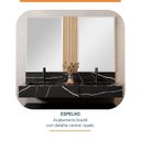 Ver imagem 6 de Conjunto para Banheiro Bancada em Porcelanato para Cuba de Apoio, Armário e Espelho Ripy 120cm Amarelo/Wood/Travertino