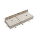 Ver imagem 5 de Conjunto para Banheiro Bancada em Porcelanato para Cuba de Apoio, Armário e Espelho Ripy 120cm Amarelo/Wood/Travertino