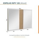 Ver imagem 3 de Conjunto para Banheiro Bancada em Porcelanato para Cuba de Apoio, Armário e Espelho Ripy 120cm Amarelo/Wood/Travertino