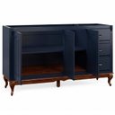 Ver imagem 5 de Balcão para Pia 3 Portas 3 Gavetas Hanover Pés Luis Xv 160 cm - Azul Petróleo- Imbuia Glazer